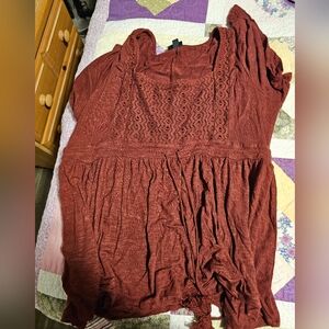 Torrid Rich Burgundy Lace Blouse